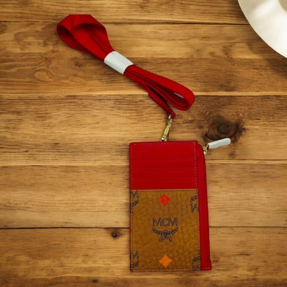 MCM VISETOS LANYARD CARD CASE